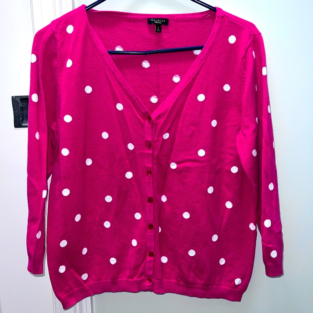 Talbots polkadot cardigan